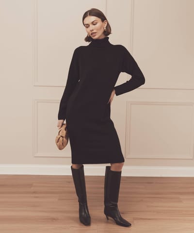 Luxe Cashmere Turtleneck Dress by NAADAM