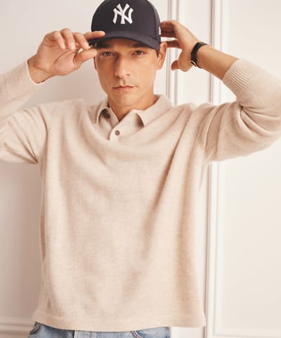 Luxe Cashmere Polo Sweater by NAADAM