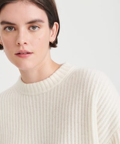 Super Luxe Cashmere Fisherman Sweater by NAADAM