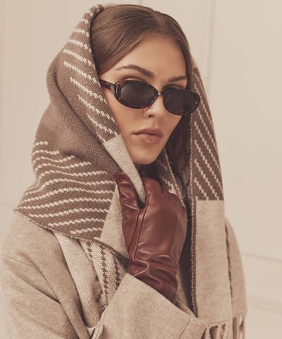 Cashmino Plaid Scarf with Pockets by NAADAM