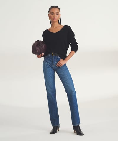 Lightweight Cashmere V-Neck Sweater by NAADAM