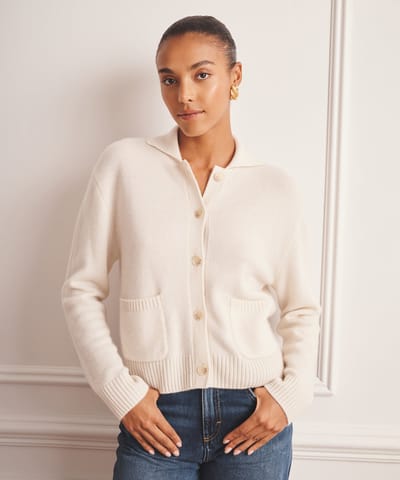 Collared Cashmere Cardigan by NAADAM