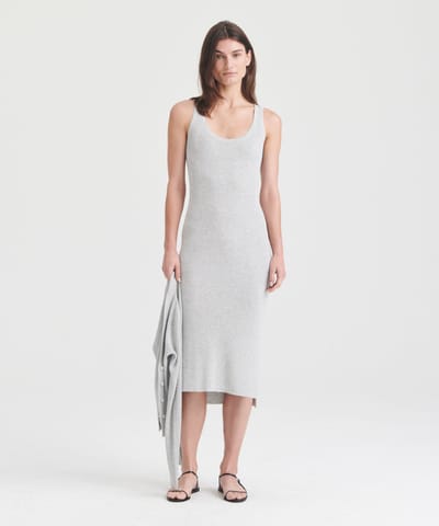 Silk Cashmere Midi Tank Dress by NAADAM