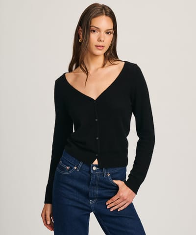 Featherweight Cashmere V-Neck Cardigan by NAADAM
