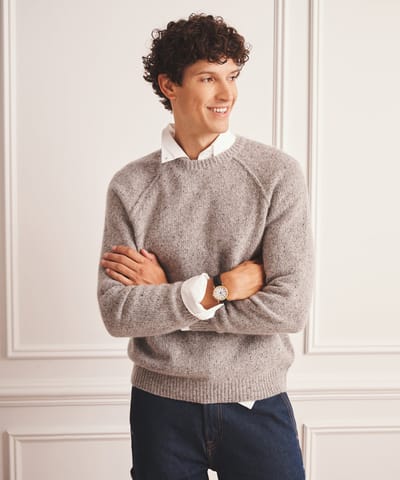 Super Luxe Cashmere Donegal Crewneck Sweater by NAADAM