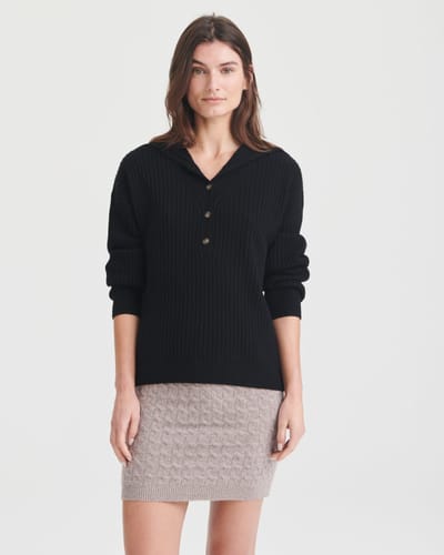 Cashmino Half Button Sweater by NAADAM