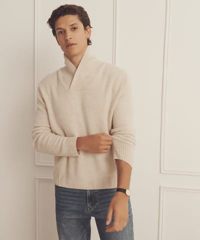 Luxe Cashmere Shawl Collar Pullover by NAADAM