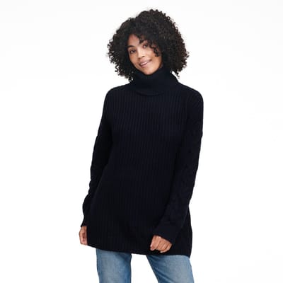 Cable Knit Sleeve Turtleneck by NAADAM
