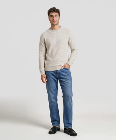 Cashmere Striped Crewneck Sweater by NAADAM