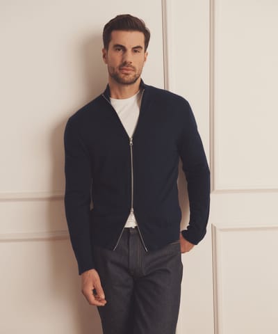 Super Fine Cashmere Zip Up by NAADAM