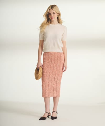 Cotton Silk Pointelle Skirt by NAADAM