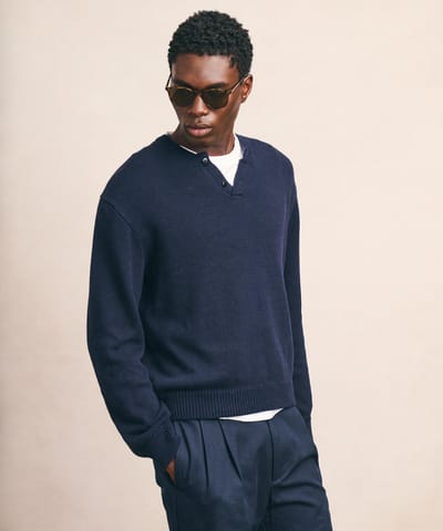 Cotton Henley Sweater by NAADAM