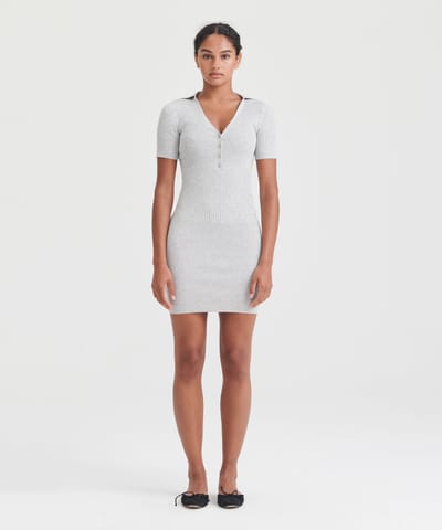 Silk Cashmere Polo Mini Dress by NAADAM
