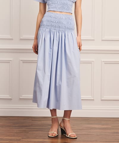 Cotton Smocked Skirt by NAADAM