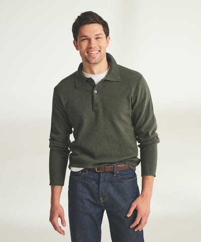 Cotton Cashmere Polo Sweater by NAADAM