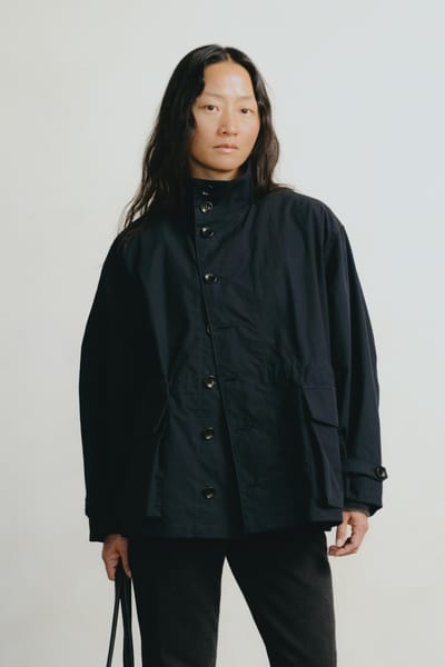 Anorak, Recycled Nylon Gabardine, Navy by OZMA