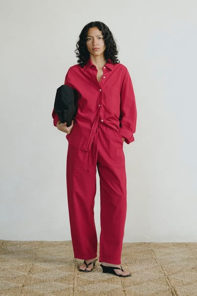 All Day Pant, Organic Poplin, Tomato by OZMA