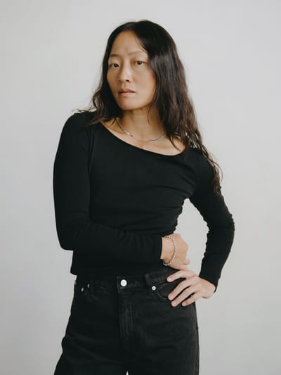 Blake Boatneck, Regen Silk Noil Jersey, Black by OZMA
