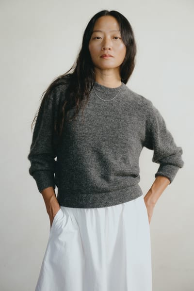 Ines Crew, Midweight Alpaca Blend, Dark Grey by OZMA