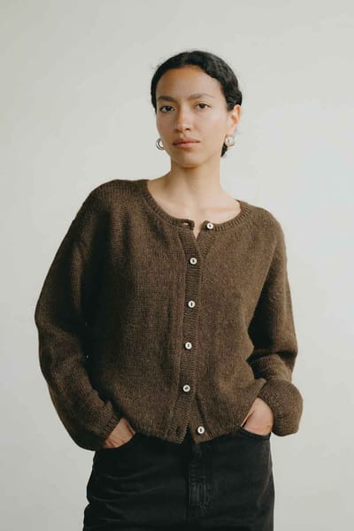 Everyday Cardigan, Baby Alpaca, Walnut by OZMA