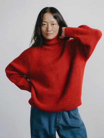 Rue Turtleneck, Alpaca Wool, Tomato by OZMA