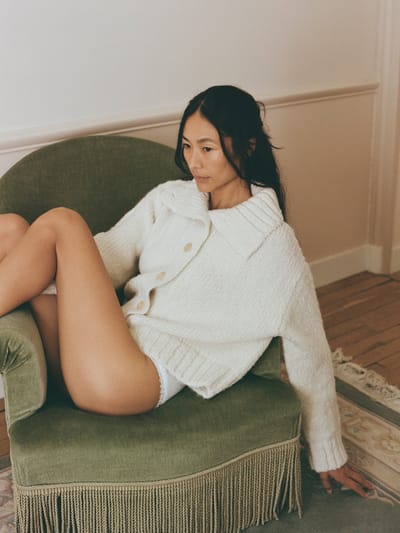 Cabin Cardi, Huacaya Alpaca, Natural by OZMA