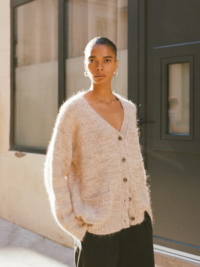 Rory Cardigan, Suri Bouclé, Marled Ash by OZMA
