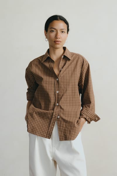 Marcie Shirt, Japanese Organic Cotton, Acid Plaid by OZMA