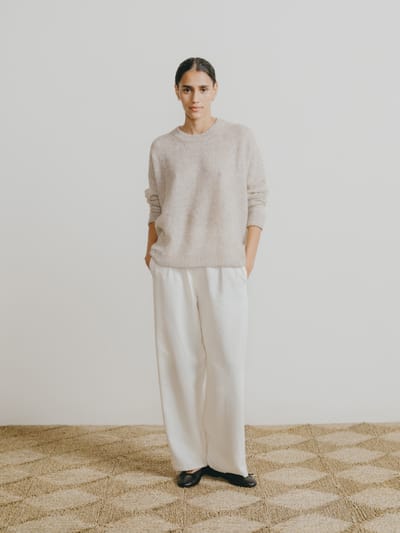 Chleo Crew, Sheer Alpaca Blend, Oatmeal by OZMA