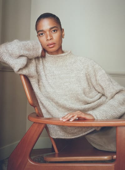 Lana Sweater, Suri Bouclé, Marled Ash by OZMA
