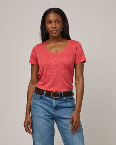 Stella Linen Scoop Neck Tee by Wool&
