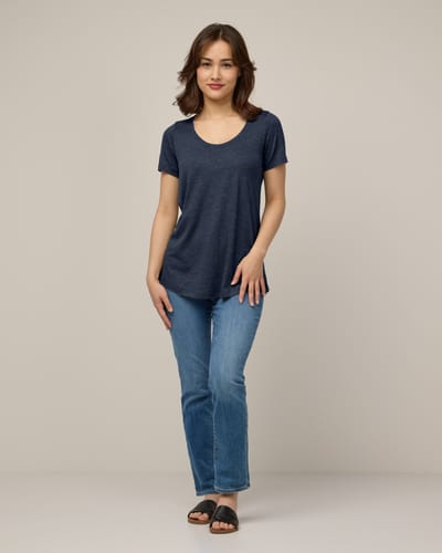Stella Linen Scoop Neck Tee by Wool&