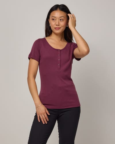 Marie Pointelle Henley by Wool&
