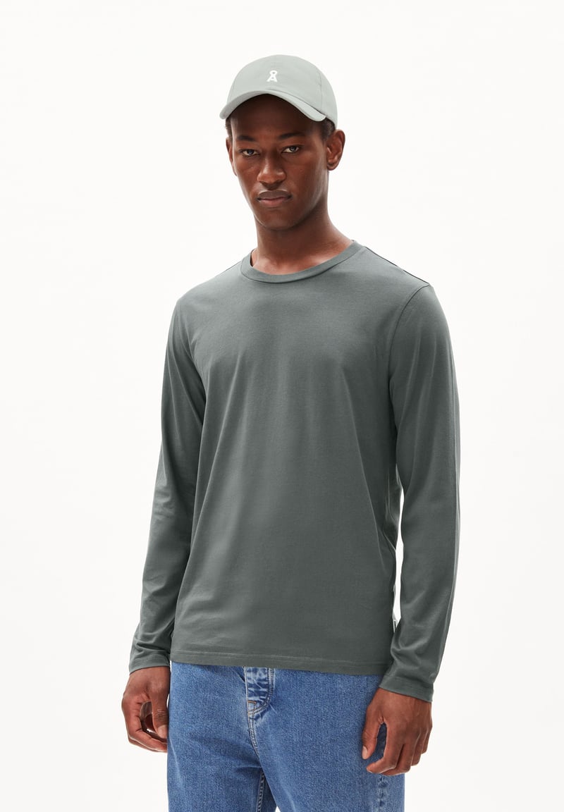 JAAMES LONGSLEEVE| space steel by ARMEDANGELS, 100% Cotton