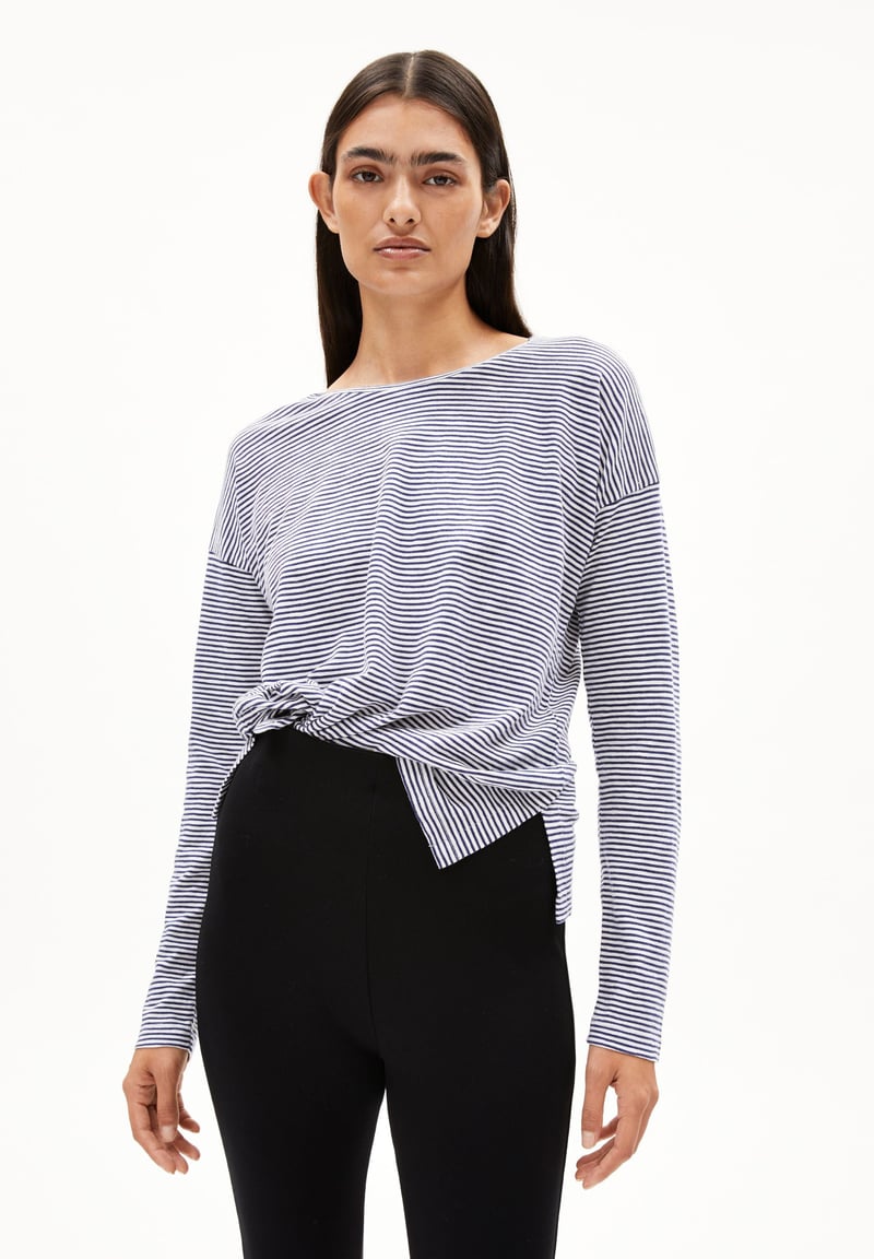 XIANAA STRIPES LONGSLEEVE | oatmilk-blue noon by ARMEDANGELS, 100% Cotton