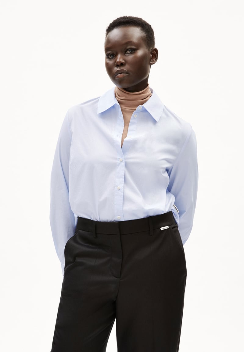 LOUILAA BLOUSE | morning sky by ARMEDANGELS, 100% Cotton