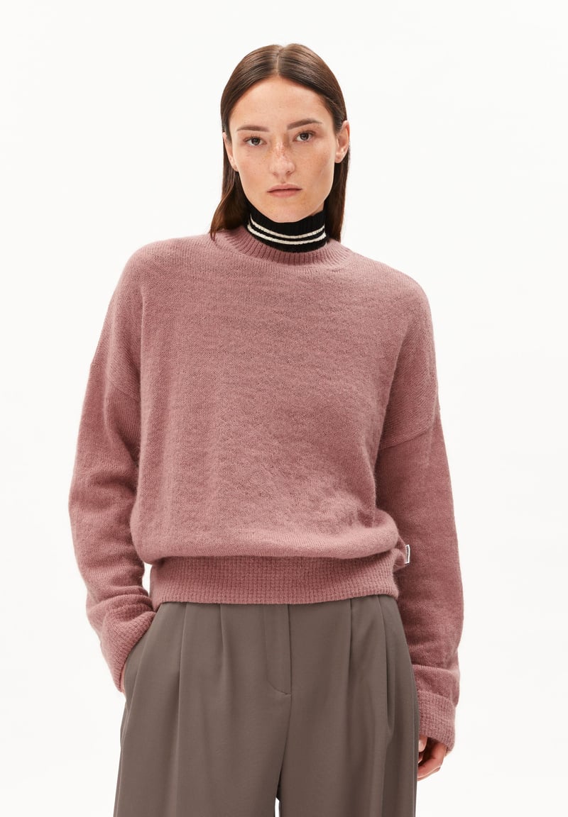 SURI INARIAAS LIGHT KNIT SWEATER | light berry by ARMEDANGELS, 64% Wool, 36% Mohair