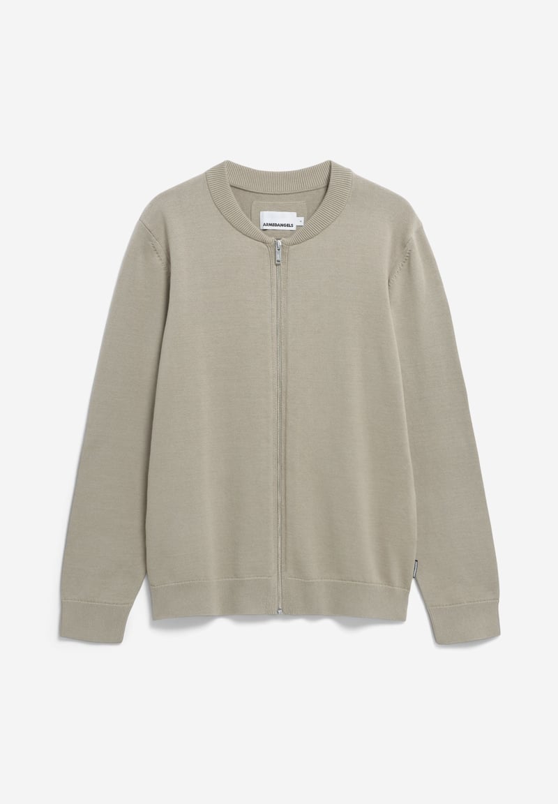 AGAAMON KNIT JACKET | light sage by ARMEDANGELS, 100% Cotton