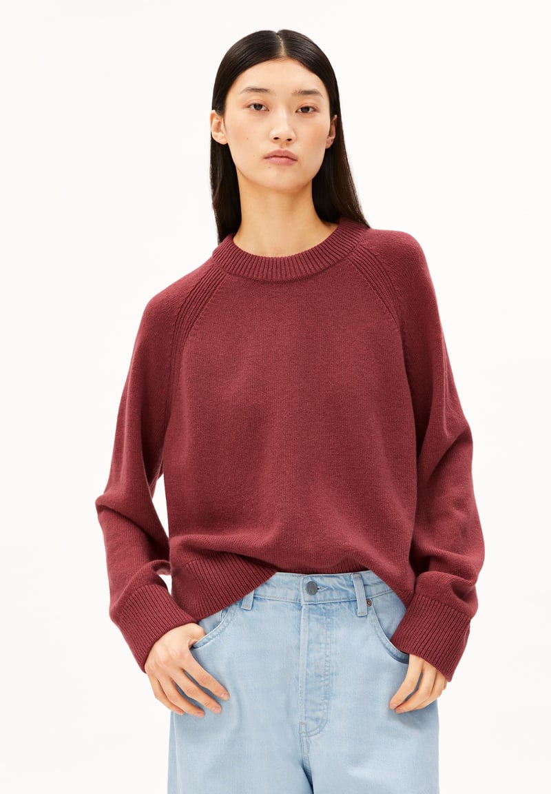 WOOL KNIT SWEATER | velvet ember by ARMEDANGELS, 100% Wool