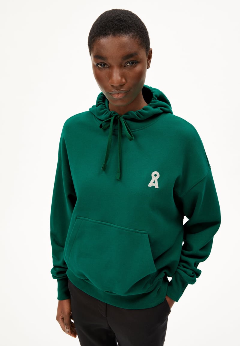 ICONIC Å FRANCISARAA HOODIE | emerald green by ARMEDANGELS, 100% Cotton