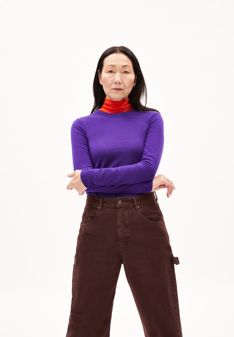 ELDIAA MERINO KNIT SWEATER | indigo lilac by ARMEDANGELS, 100% Wool
