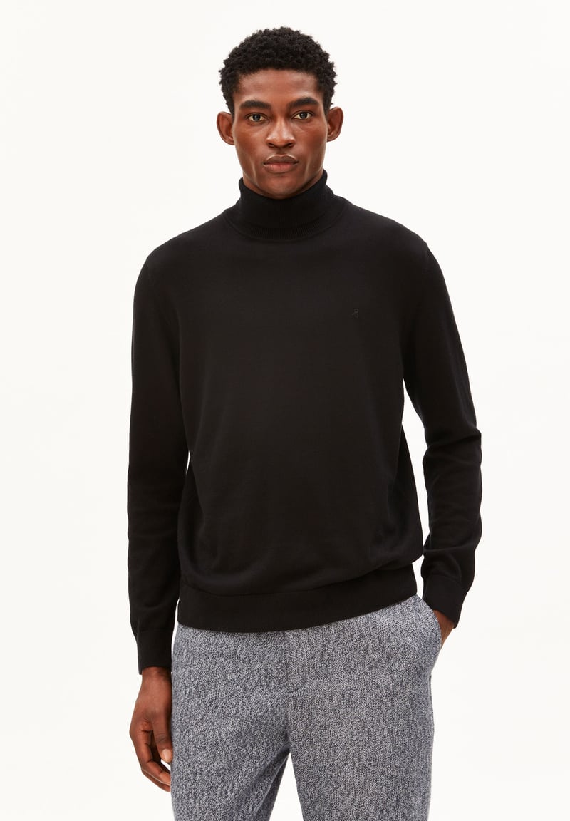 GAARDO KNIT TURTLENECK SWEATER | black by ARMEDANGELS, 100% Cotton