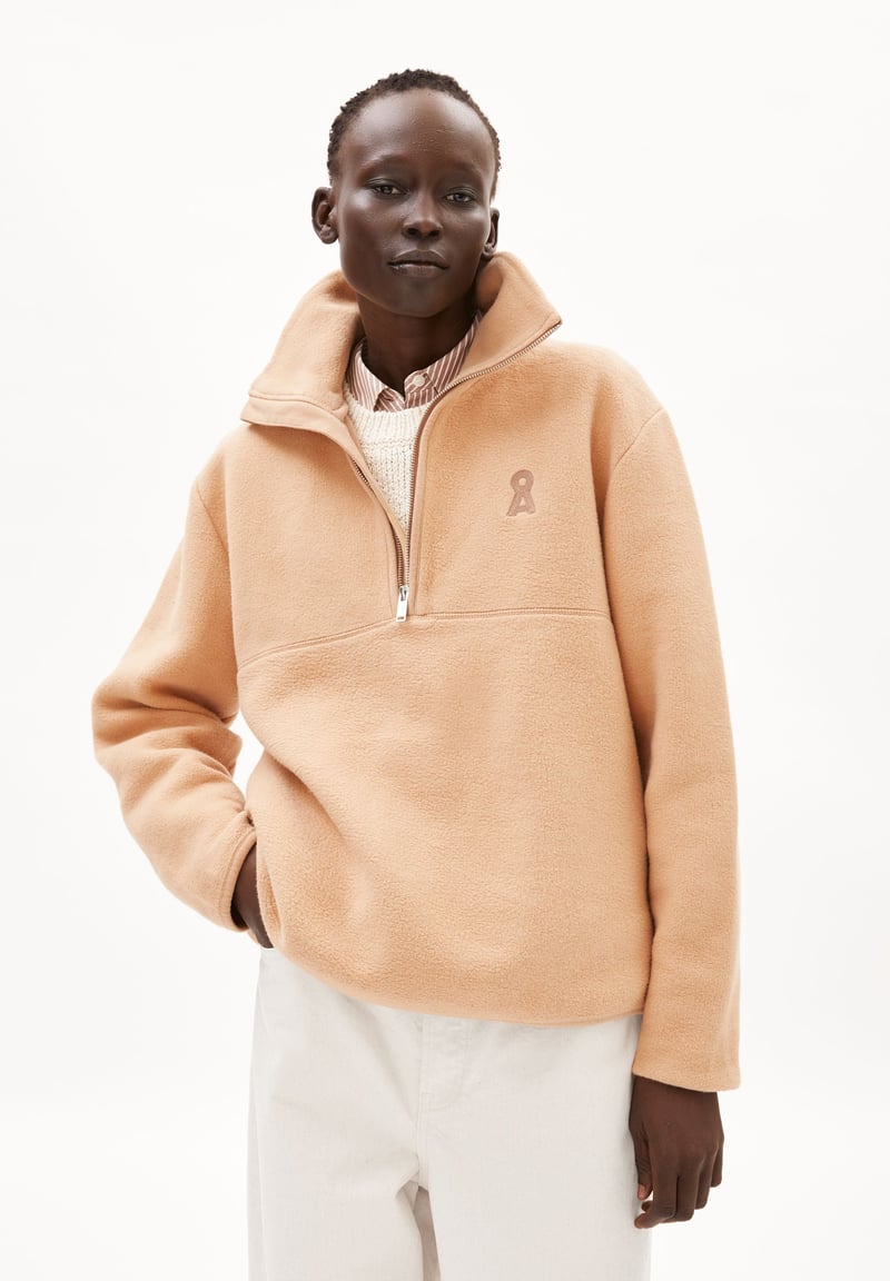 HAARLEENAA COTTON FLEECE SWEAT | beige blond by ARMEDANGELS, 100% Cotton