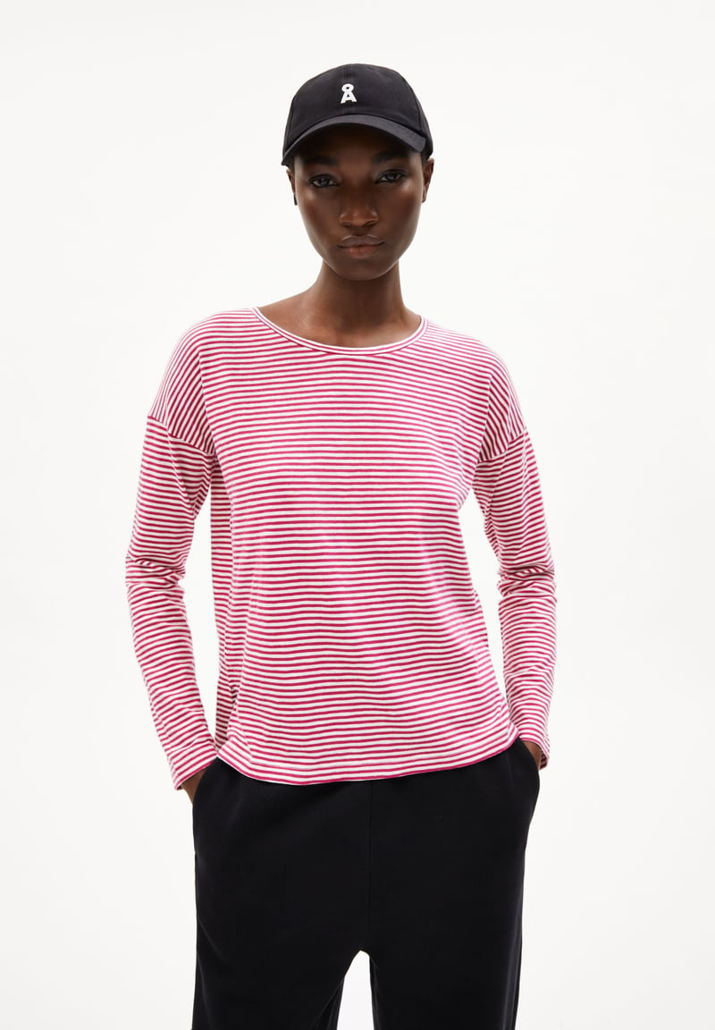XIANAA STRIPES LONGSLEEVE | crushed berry-oatmilk by ARMEDANGELS, 100% Cotton