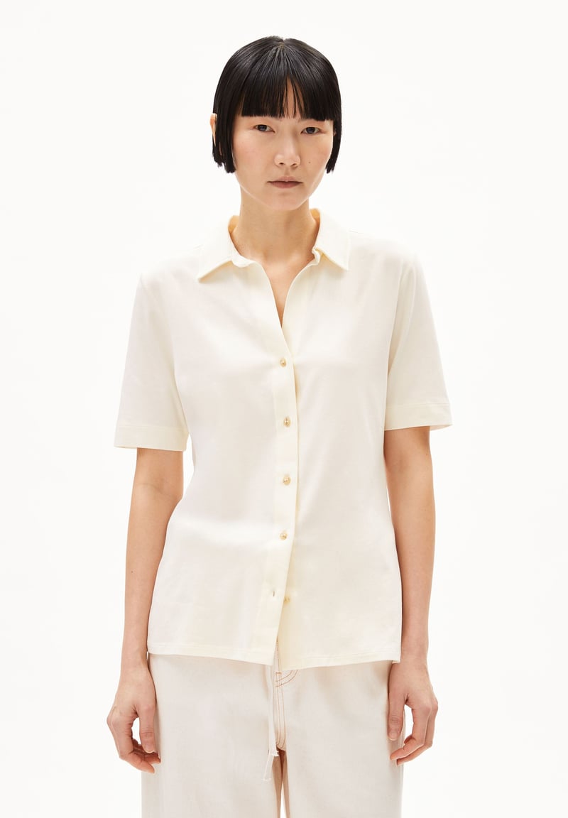 NALITAA BLOUSE| oatmilk by ARMEDANGELS, 96% Cotton, 4% Elastane