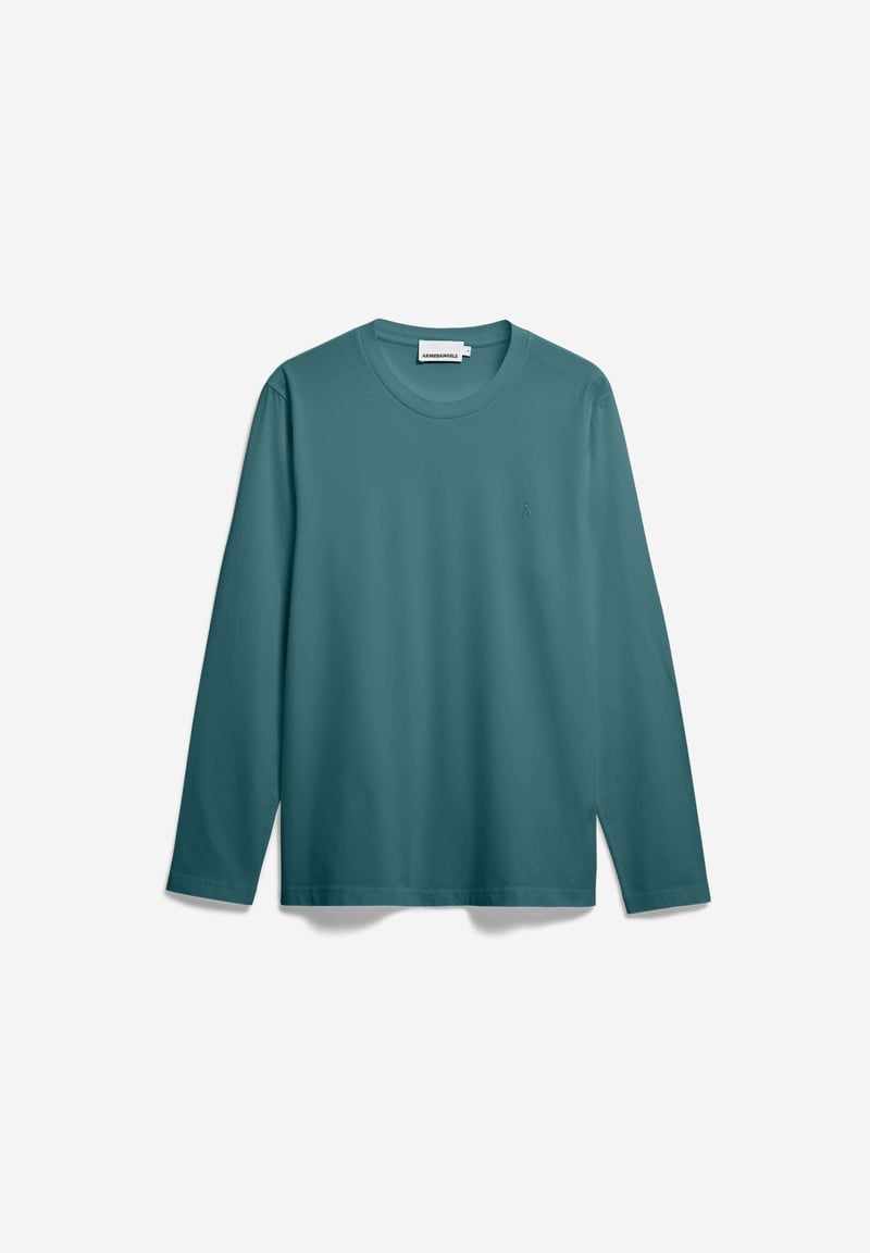 JAAMES LONGSLEEVE | petrol velvet by ARMEDANGELS, 100% Cotton