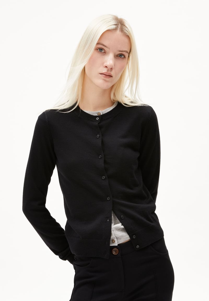 OPHALIAA MERINO CARDIGAN | black by ARMEDANGELS, 100% Wool
