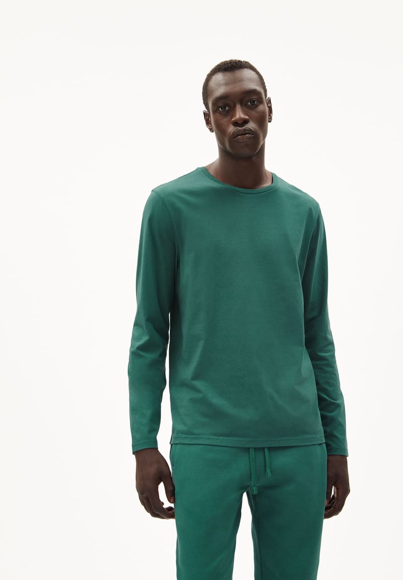JAAMES LONGSLEEVE| spruce green by ARMEDANGELS, 100% Cotton