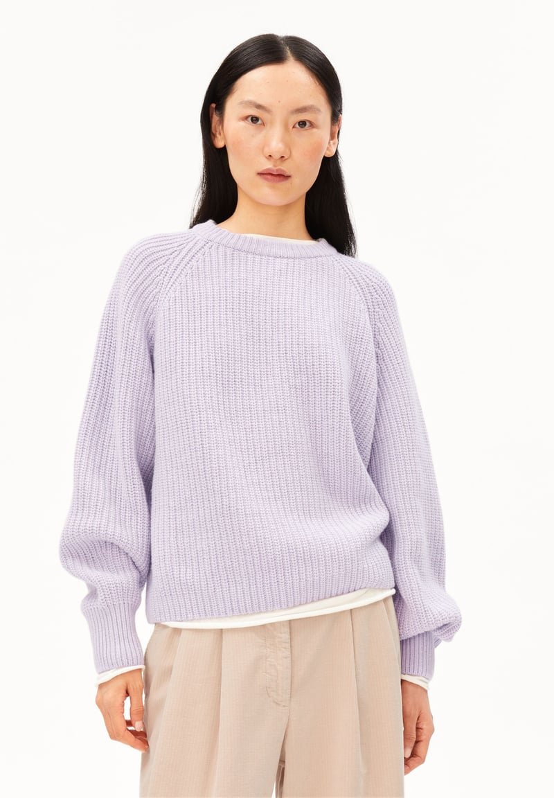 RIB KNIT SWEATER| moonlit lilac by ARMEDANGELS, 55% Wool, 45% Cotton