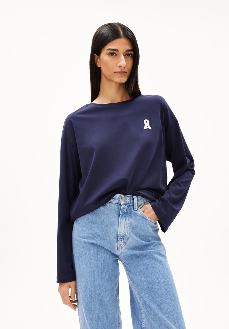 ICONIC Å FIETAA LONGSLEEVE | tinted navy by ARMEDANGELS, 100% Cotton
